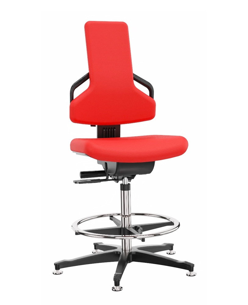 Premium munkahelyi szék piros kárpittal, talp, lábtartó gyűrű