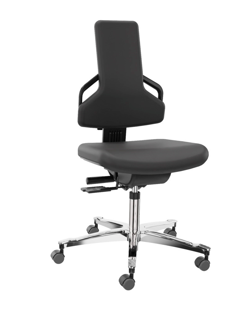 Krzesło robocze Premium, sztuczna skóra, krzyżak podstawy z aluminium