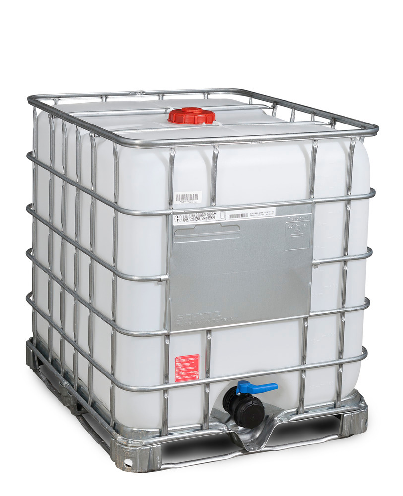 Recobulk IBC hazardous goods container, steel frame pallet, 1000 litre, NW150 opening, NW80 drain