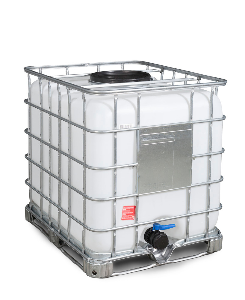 Recobulk IBC Container, Stahlrahmen-Palette, 1000 Liter, Öffnung NW400, Auslauf NW80