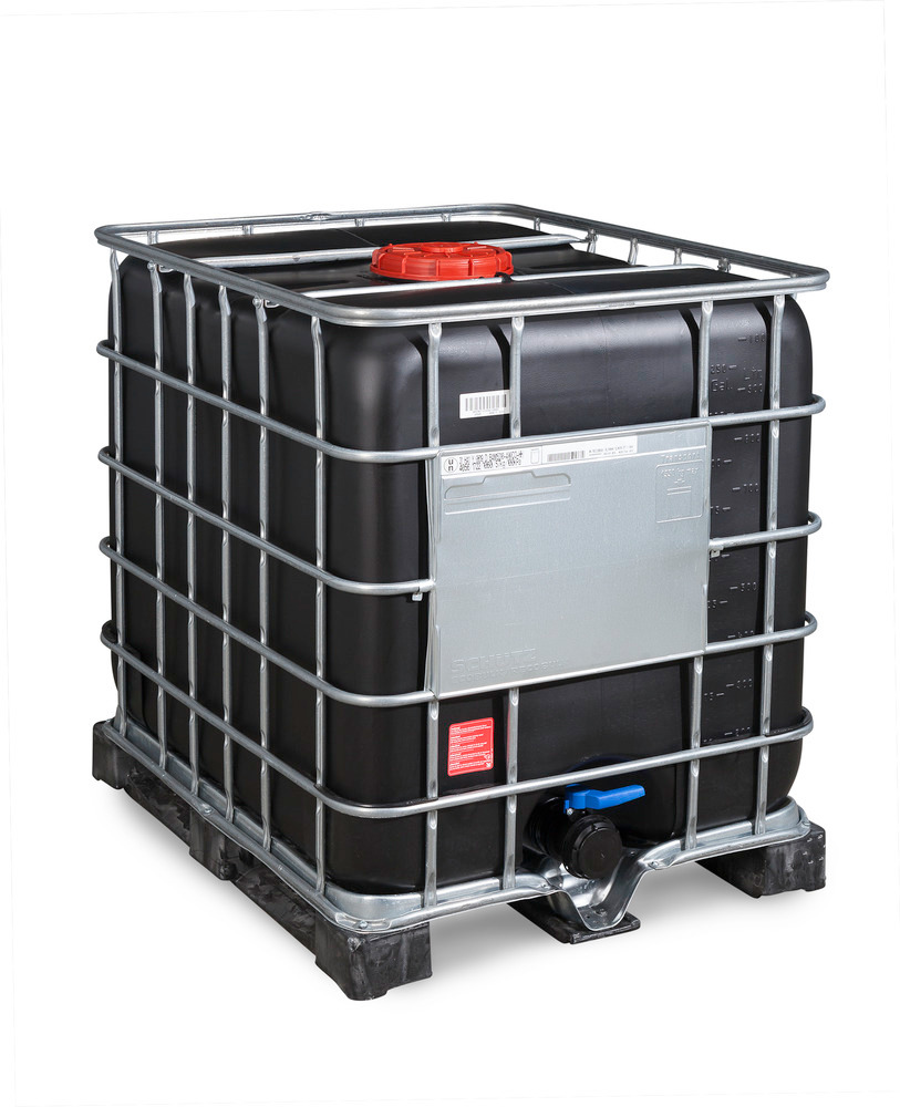 Recobulk IBC Gefahrgut-Container, UV-Schutz, PE-Palette, 1000 Liter, Öffnung NW225, Auslauf NW80
