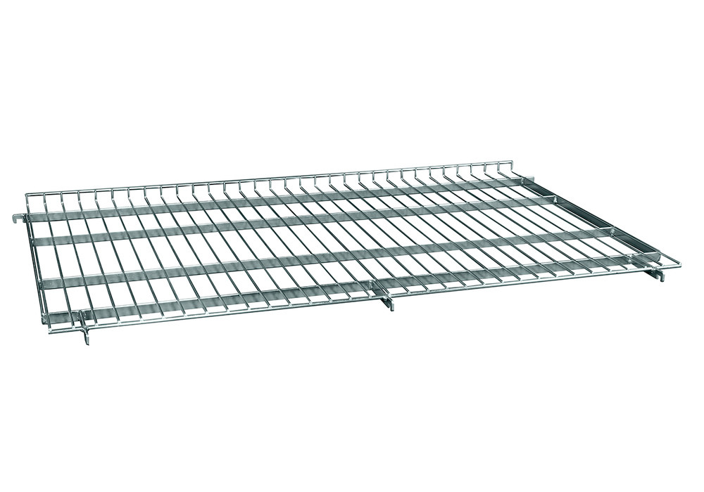 Mesh intermediate shelf for steel roll box pallets 800 x 1200 mm, with edge, slanted attachment