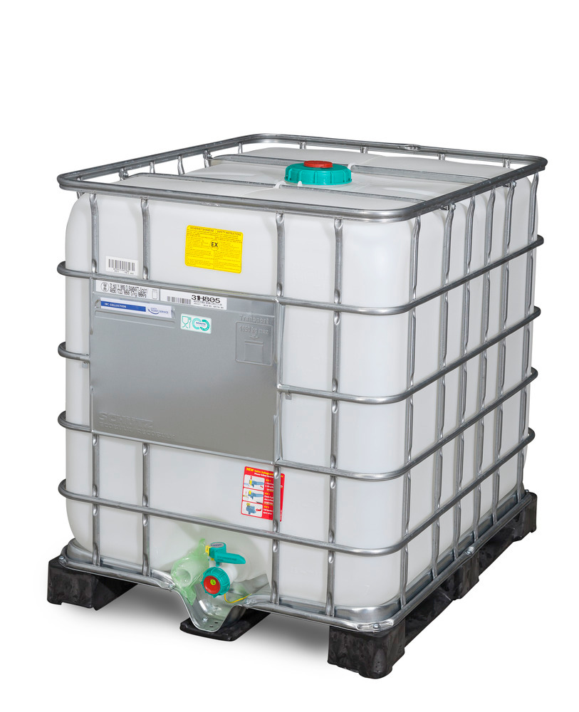 IBC with mesh basket; with antistatic external layer - can be used in Ex zones 1 and 2