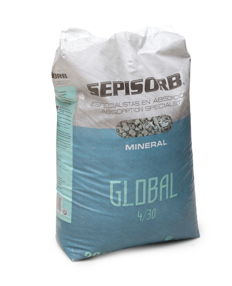 Granulat SEPISORB, olieabsorbent universal, Sepiolith 4/30 ekstra groft, kemisk inert, 20 kg sæk