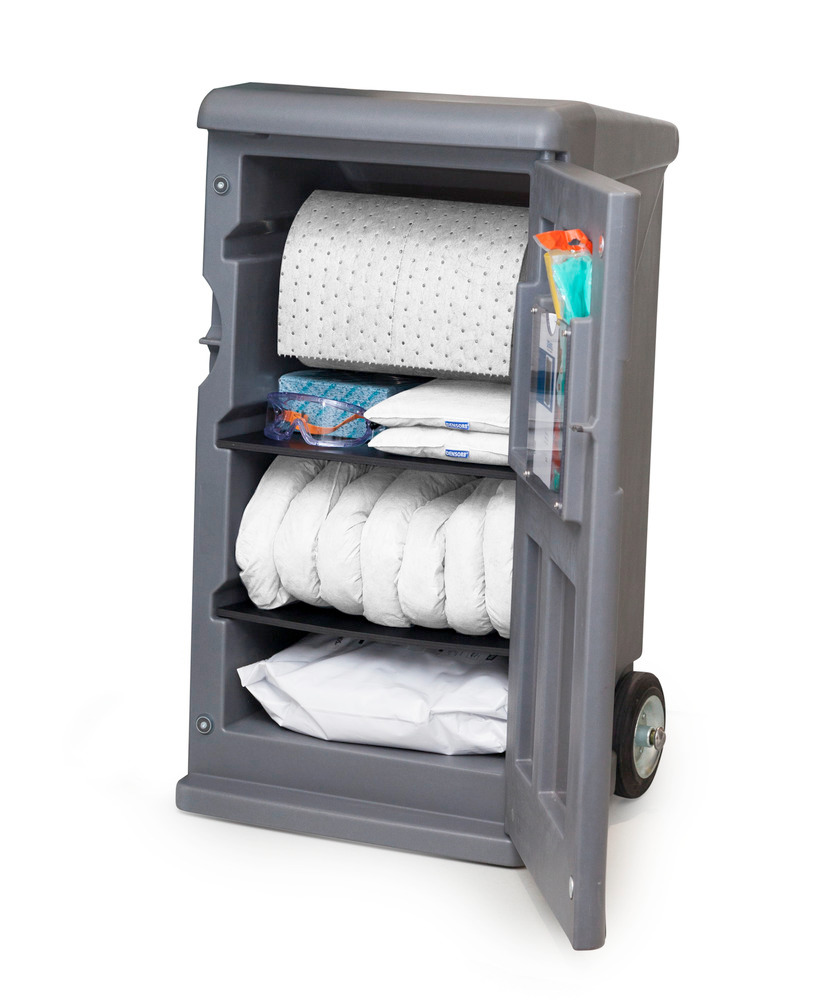 Kit d'absorbants anti-pollution mobile Densorb Caddy, version Hydrocarbures