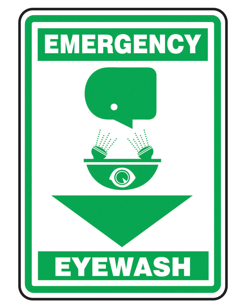 Aluminum Safety Sign: Emergency Eyewash