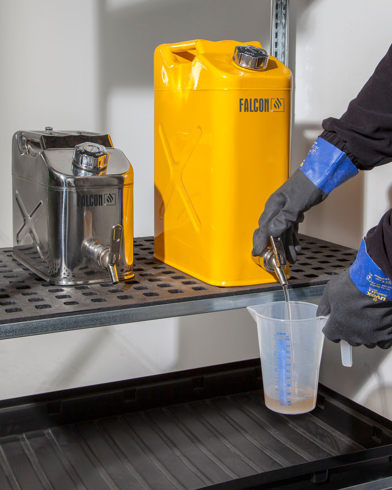 Safety Can 20Liter Yellow Fine Dosing Tap Steel NBR Seal