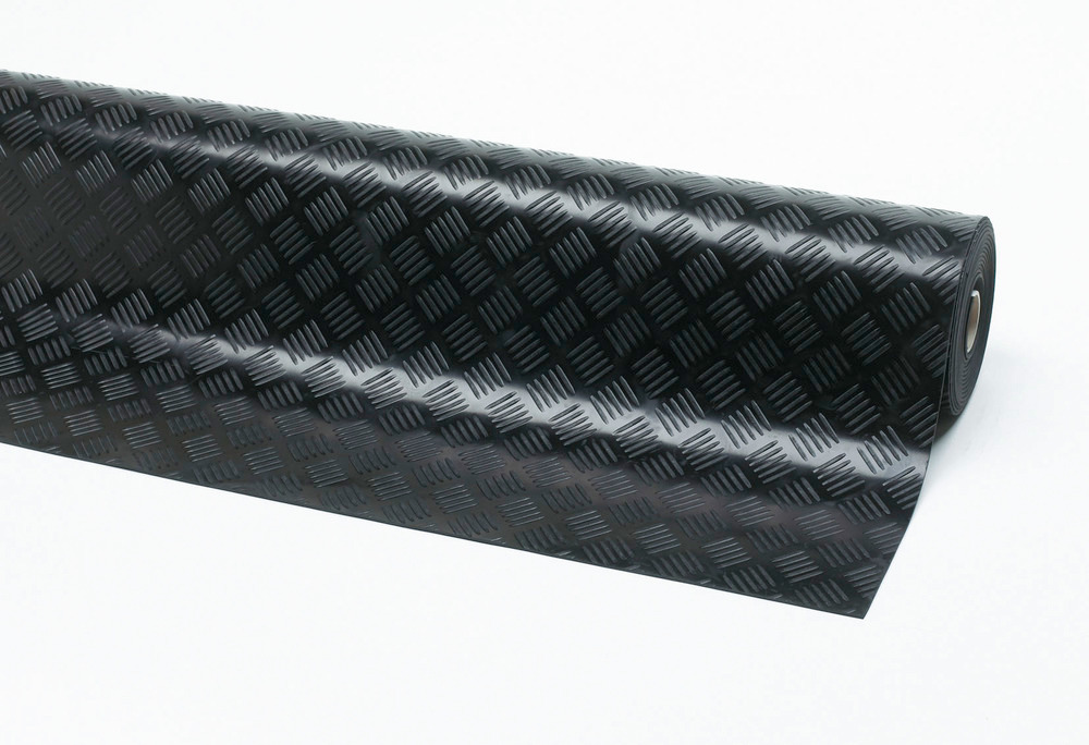 Tapis antidérapant en caoutchouc, résistant à l'huile, 140 cm x 10 m, noir