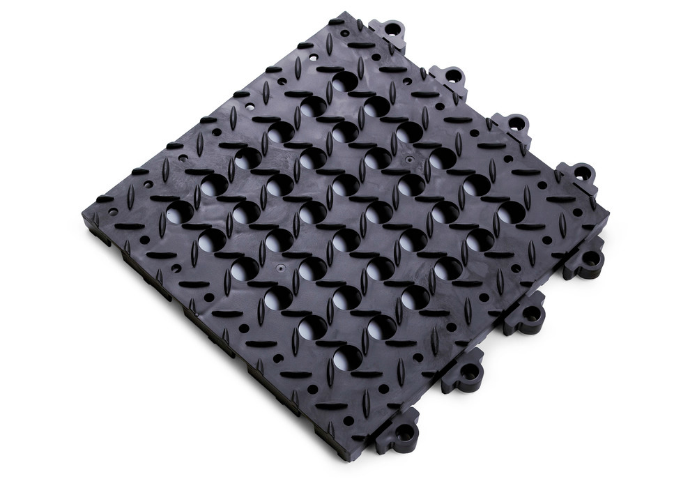 Anti-Ermüdungs-Fliese DF, PVC, schwarz, 30,5 cm x 30,5 cm