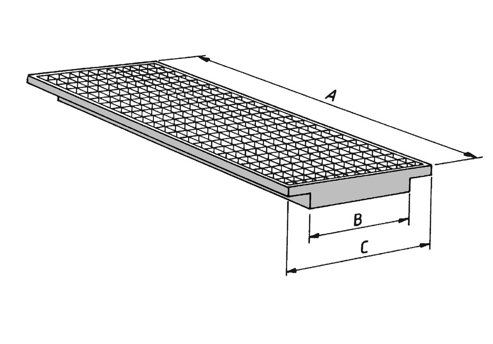 Galvanized Sump Insert for Pre-Existing Pallet Rack System - 96