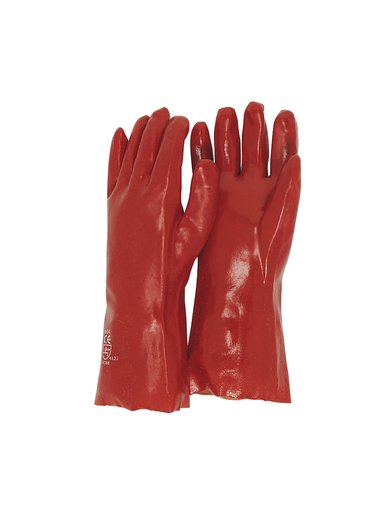 Luvas em PVC, categoria II, vermelho, tamanho 10, emb. de 12 pares