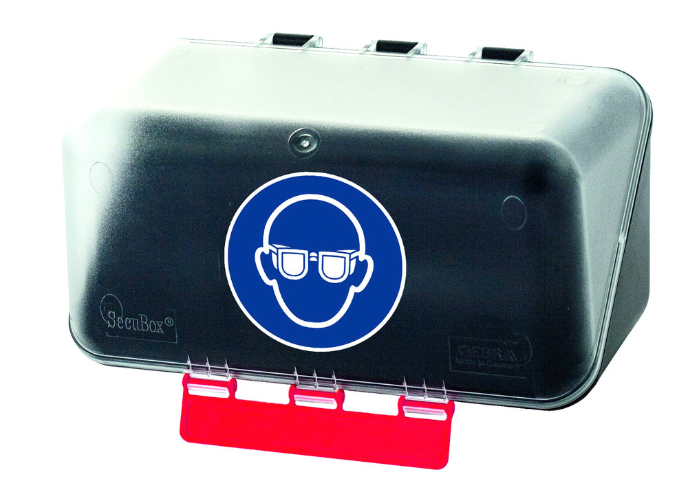 Minibox for eye protection, transparent