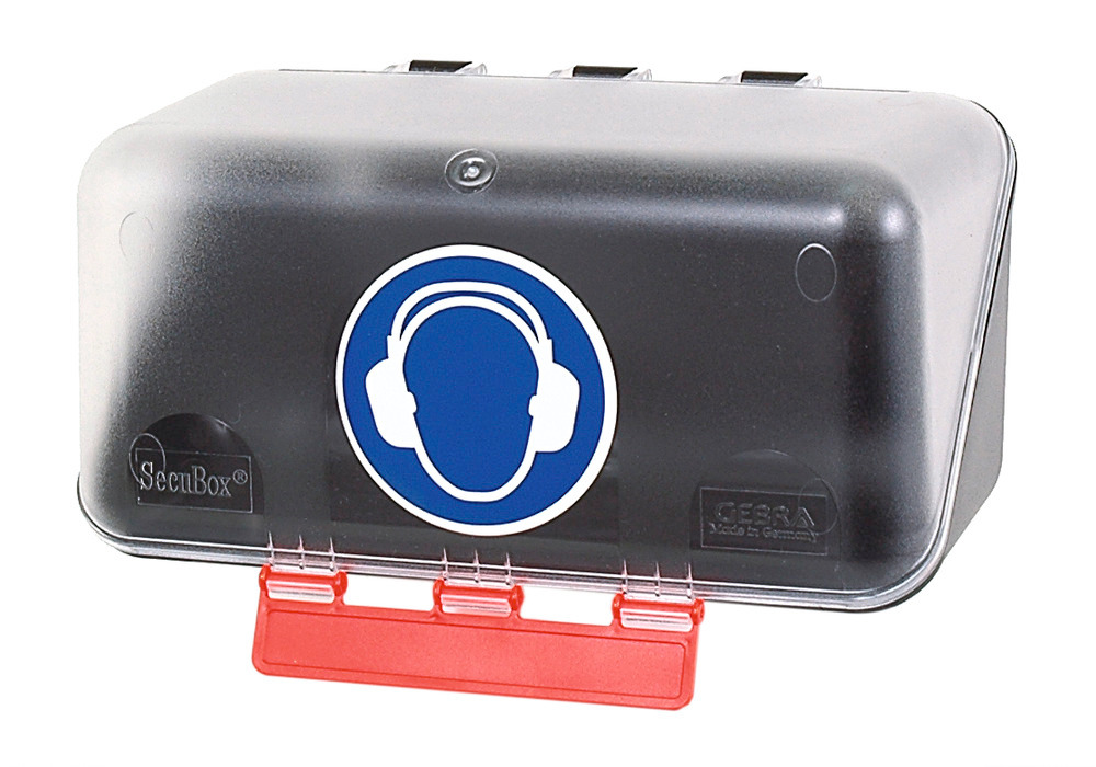 Minibox f hearing protect., transparent