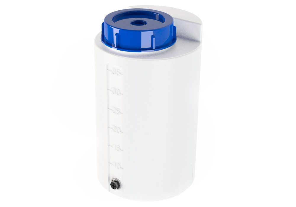 Lagrings- och dos.behållare av polyeten (PE), volym 35 liter, naturtransparent