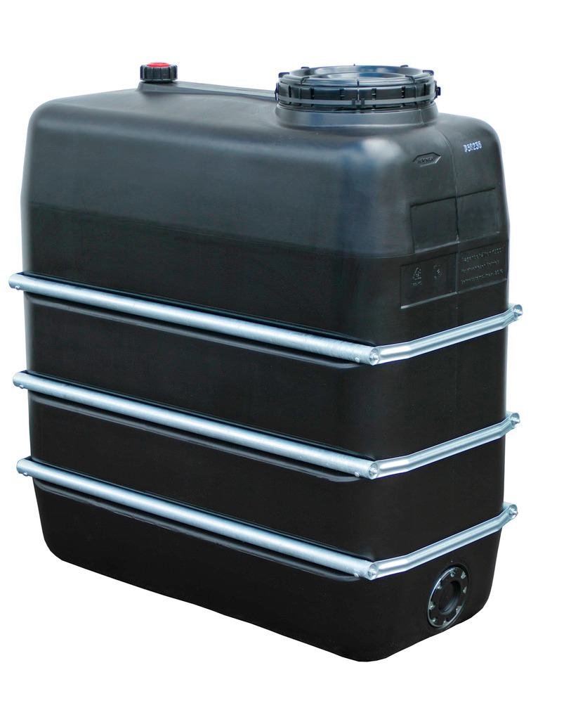 Chemical tank in polyethylene (PE), 1,500 litre volume, black