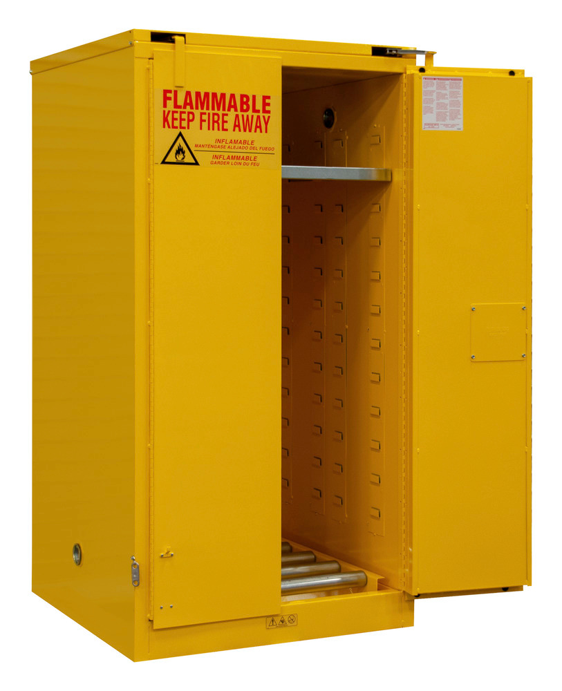 Flammable Safety 55 Gallon Drum, Vertical FM Approved Manual Closing Door 1055SDSR50