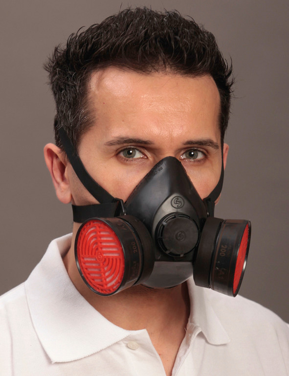 Semimaschera per la protezione delle vie respiratorie 100/2, senza filtro, conforme a EN 140