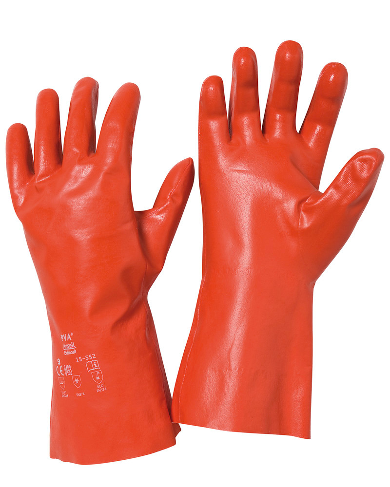Gants de protection chimique Ansell PVA, cat. III, taille 9, 1 paire