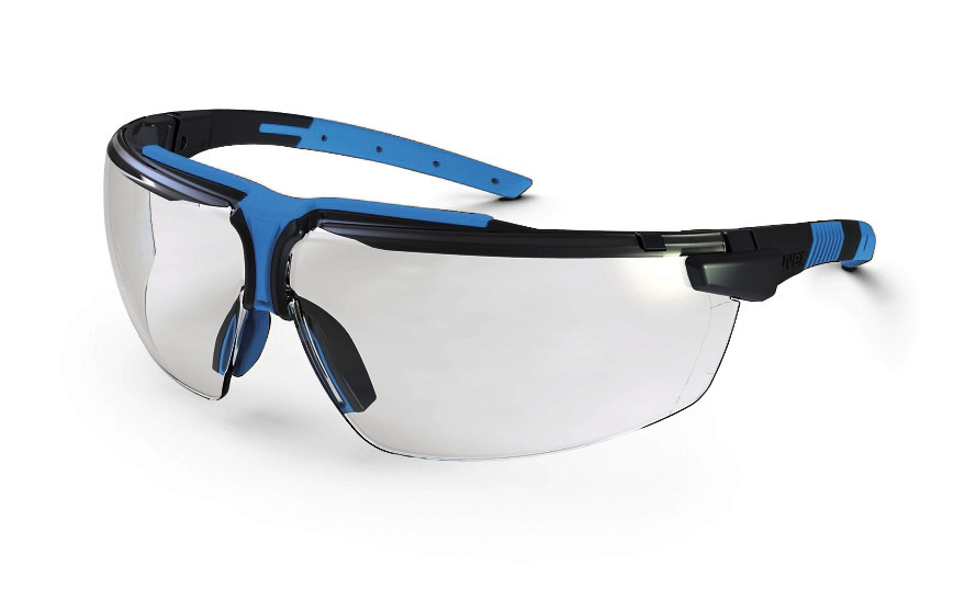 Okulary z zausznikami uvex i-3 – 9190, antracytowo-niebieskie, szybka z poliwęglanu bezbarwna