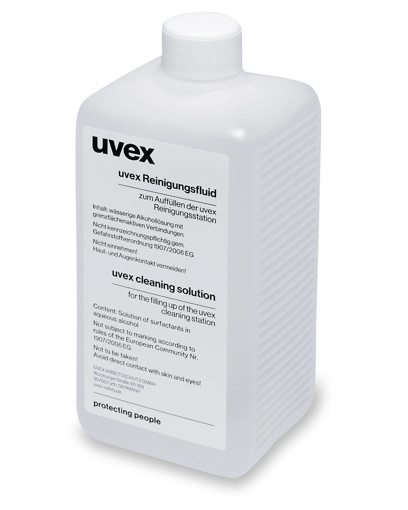 Liquido detergente uvex 9972100, 500 ml, per stazione di pulizia occhiali uvex 9970002