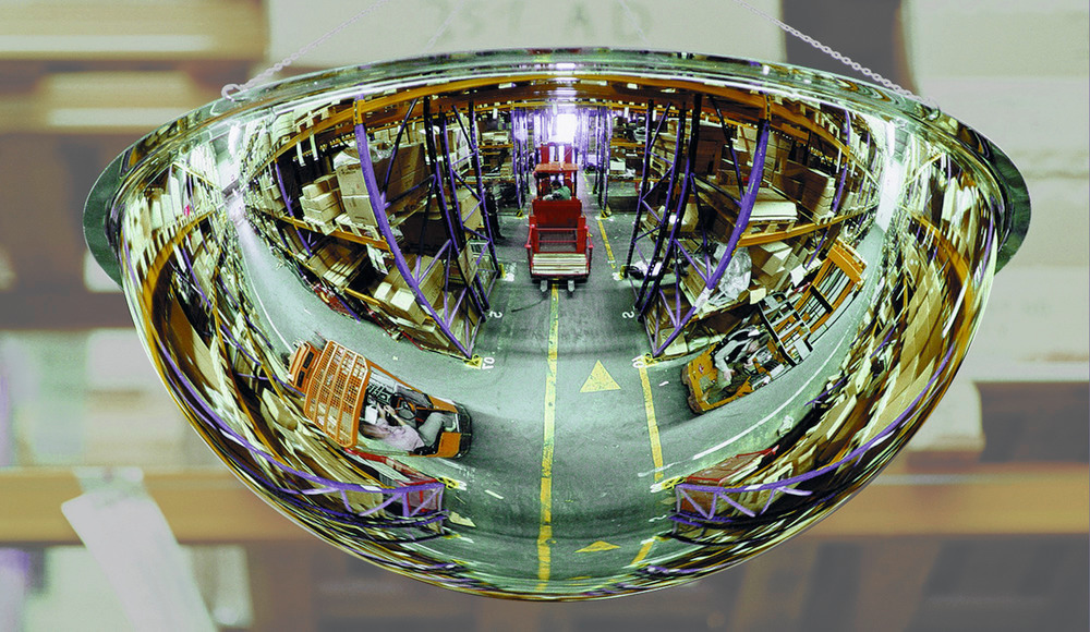 Espelho panorâmico de tipo PS 360 para montagem no teto. (Kit de correntes como acessório disponível como opção)