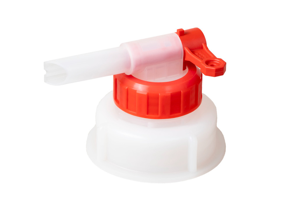 Dispensing tap AH 61, plastic, for plastic canisters, with Ø 13 mm tap, outside thread Ø 61 mm