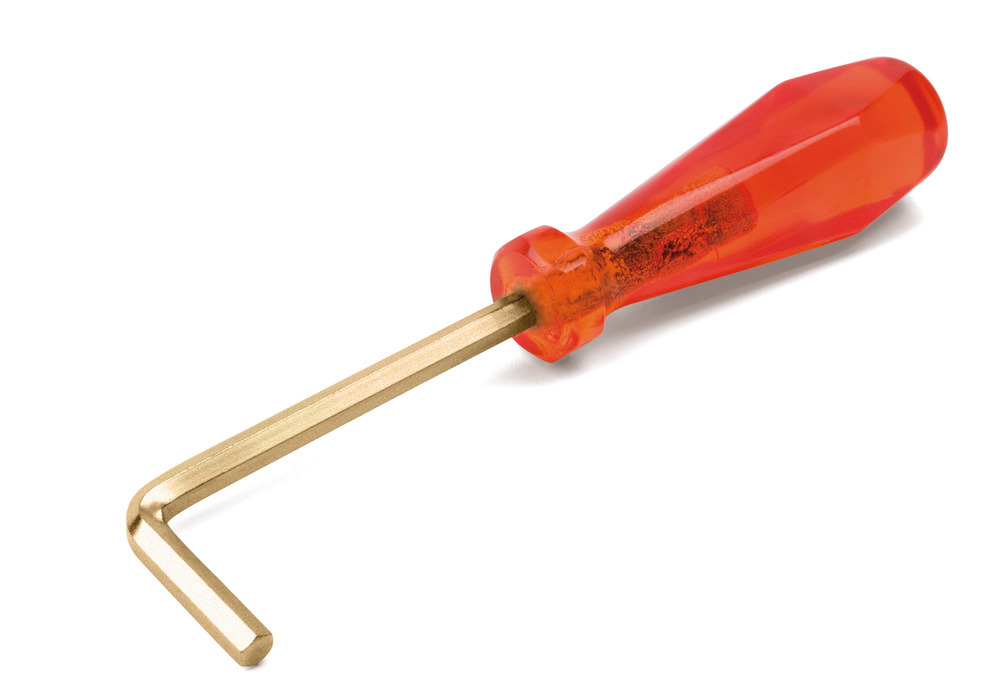 6-kant Stiftschlüssel-Schraubendreher, Winkelgriff, 6 mm, Sonderbronze, funkenfrei, für Ex-Zonen