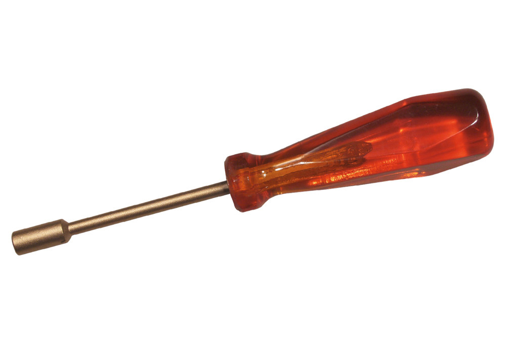 Hylsnyckel med skaft, 6-kantig, 8 mm, koppar/beryllium, gnistfri, för ex-zoner