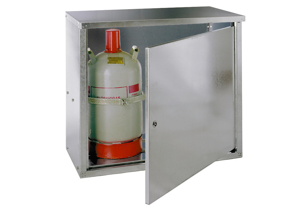 Gasskåp för flytande gas ST 20, för 2 x 11 kg flaska, med tät vägg och enkeldörr