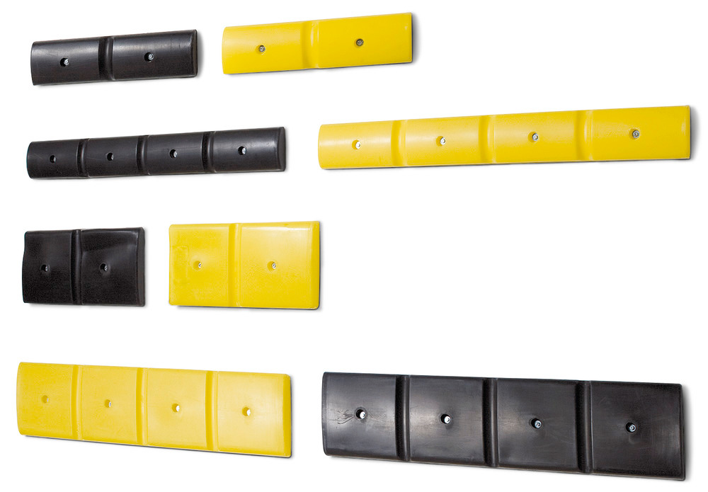 All wall protection profiles are available in yellow and black, narrow and wide format