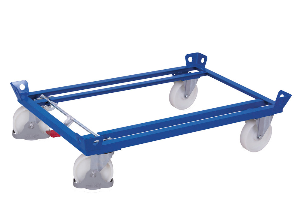Steel chassis, with polyamide castors, EasySTOP, 1210 x 810 x 270 mm