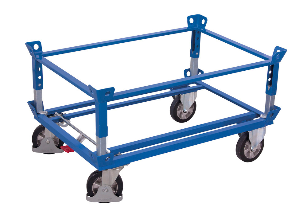 Steel chassis, with polyamide castors, EasySTOP, 1210 x 810 x 650 mm