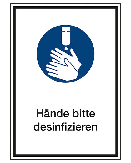 Kombi Schild "Hände desinfizieren", Kunststoff, 210 x 297 mm