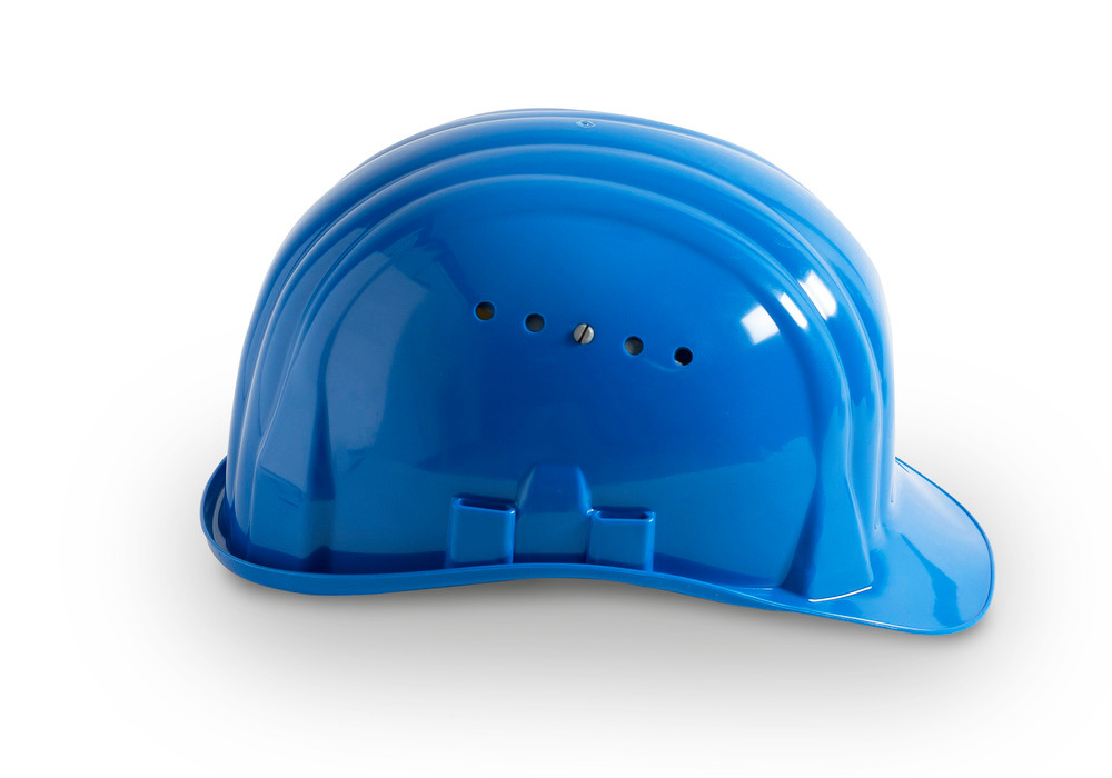 Casque de chantier Schuberth avec coiffe 6 points, conforme DIN-EN 397, bleu