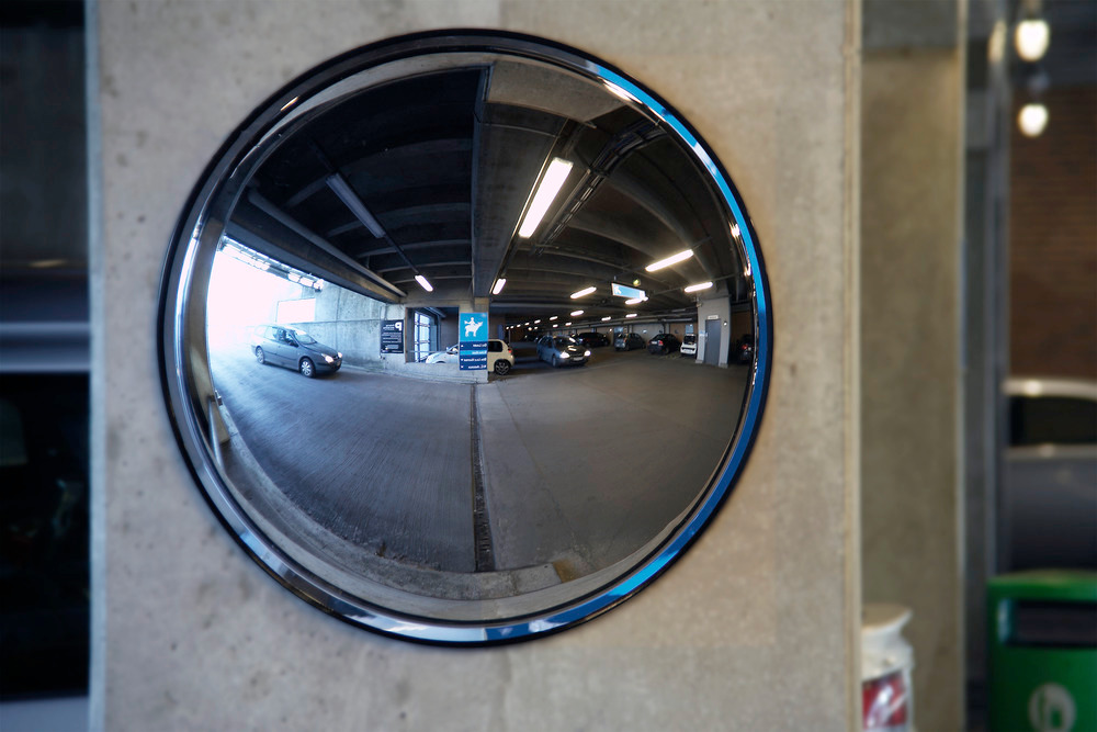 Indoor spejl 450, Ø 450x100, kompakt spejl af acrylglas til indendørs brug