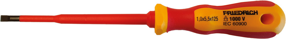 Slotted screwdriver Slim-Line, 4 x 200 mm, ergonomic 2K handle, MoV steel, insulated 1000 V