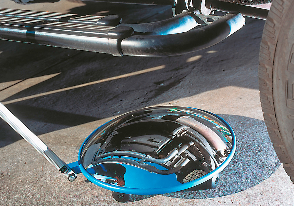Zrkadlo na kolieskach, z akrylu, pre kontrolu vozidiel, Ø 450 mm