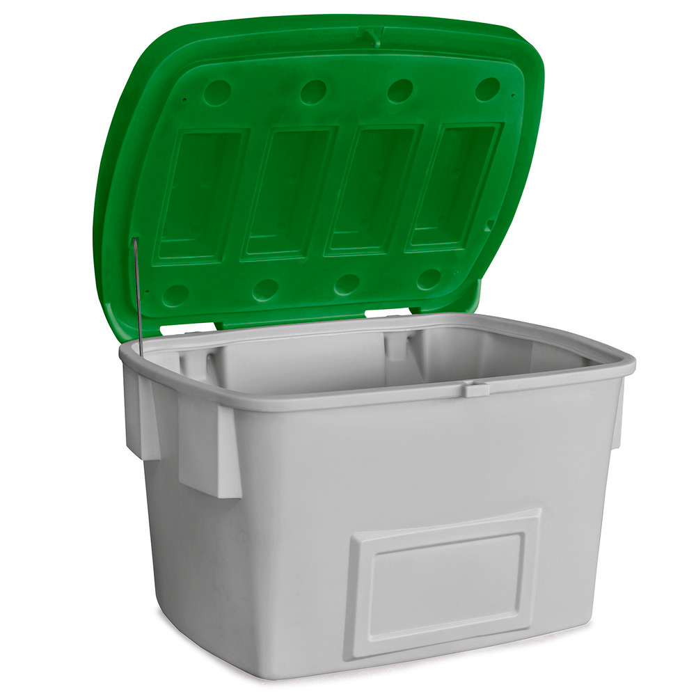 Grit bin SB 700, polyethylene (PE), 700 litre capacity, green lid