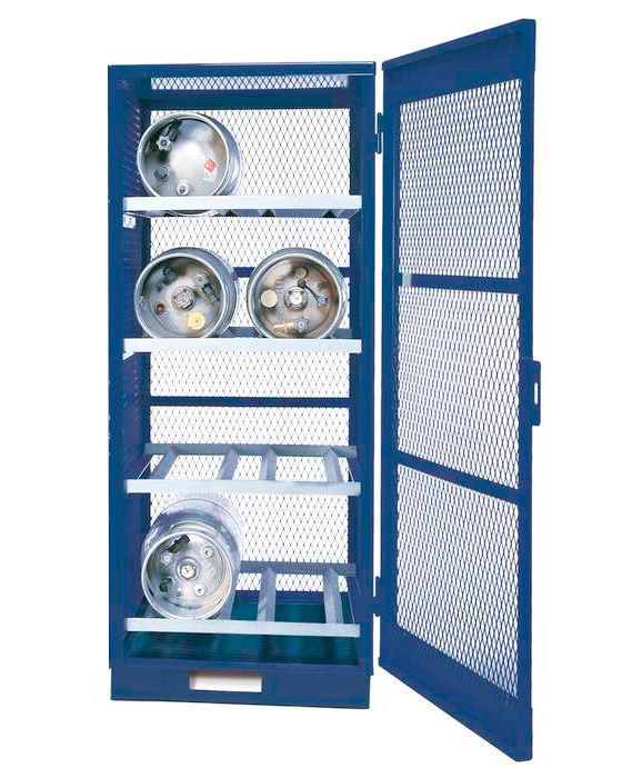 Gas Cylinder Storage with Floor Plate 8 Bottle Capacity Horizontal