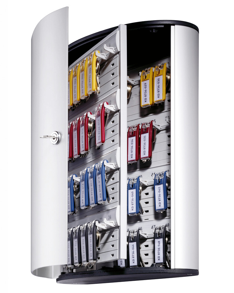Key cabinets in aluminium with 48 hooks including 6 key tags