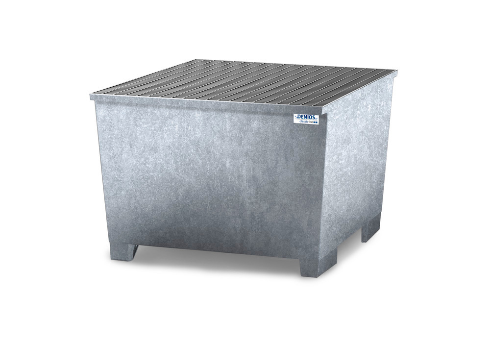 Spill Pallet Classic Line In Steel For 1 IBC Galvanised Grid