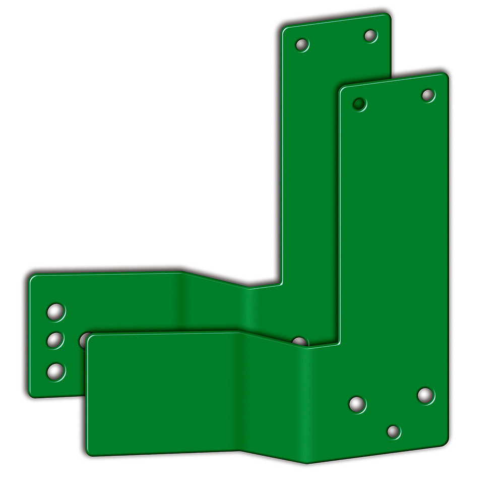 Elbow mounting plate with an offset of 30 or 50 mm, for mounting on glass frame doors with bar handles