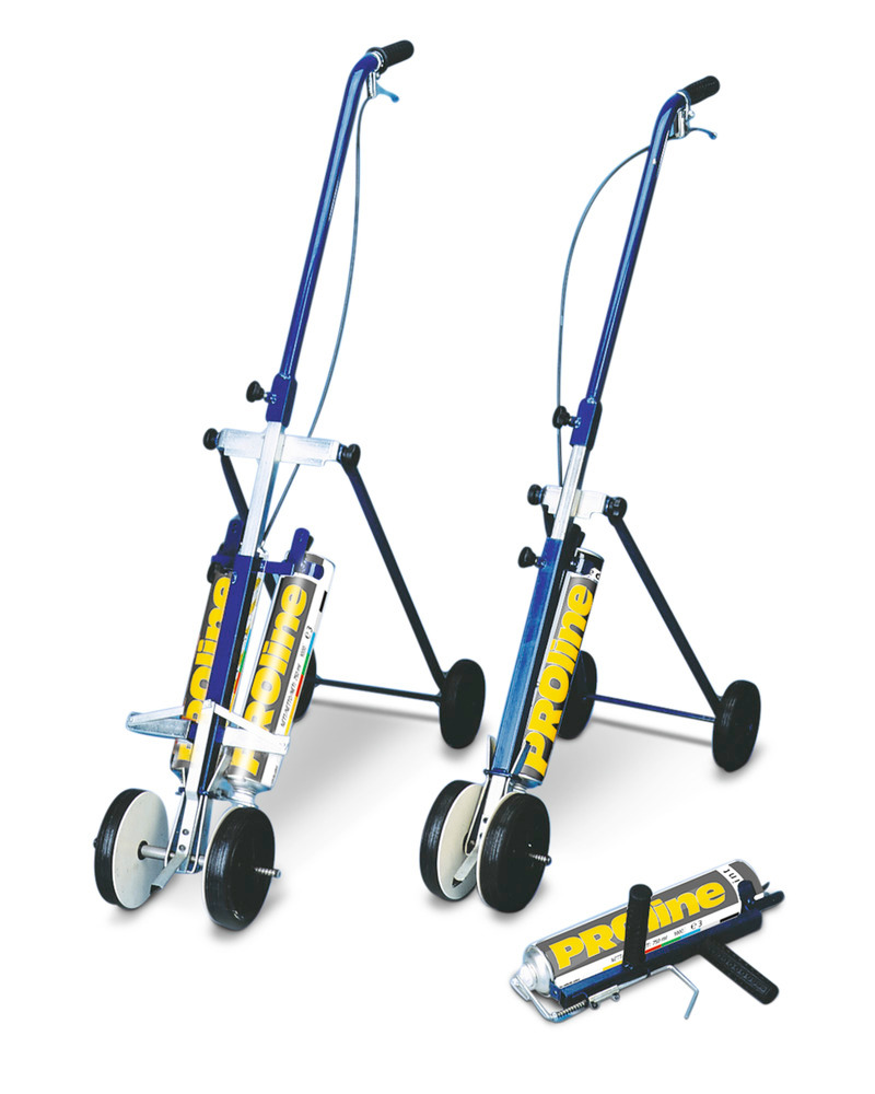 Mobile marking equipment 100, for 2 cans of marking paint, line width 100 to 130 mm