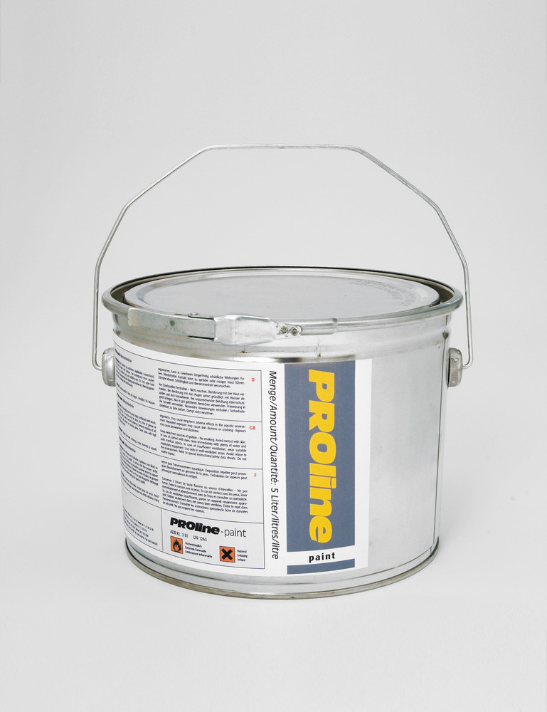 Farba do znakowania hal PROline-paint jednoskładnikowa, 5 l, ok. 20 m2, srebrnoszara, RAL 7001