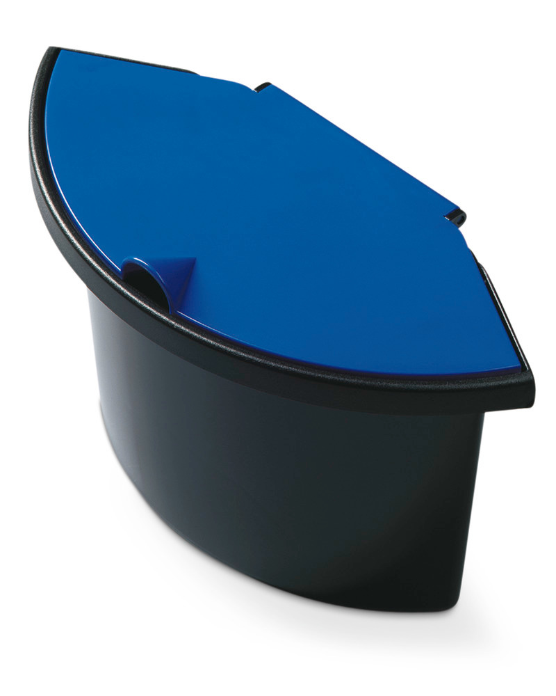 Afvalemmerinzet met deksel, voor afvalbakken van 18 liter, inhoud 2 l, zwart/blauw