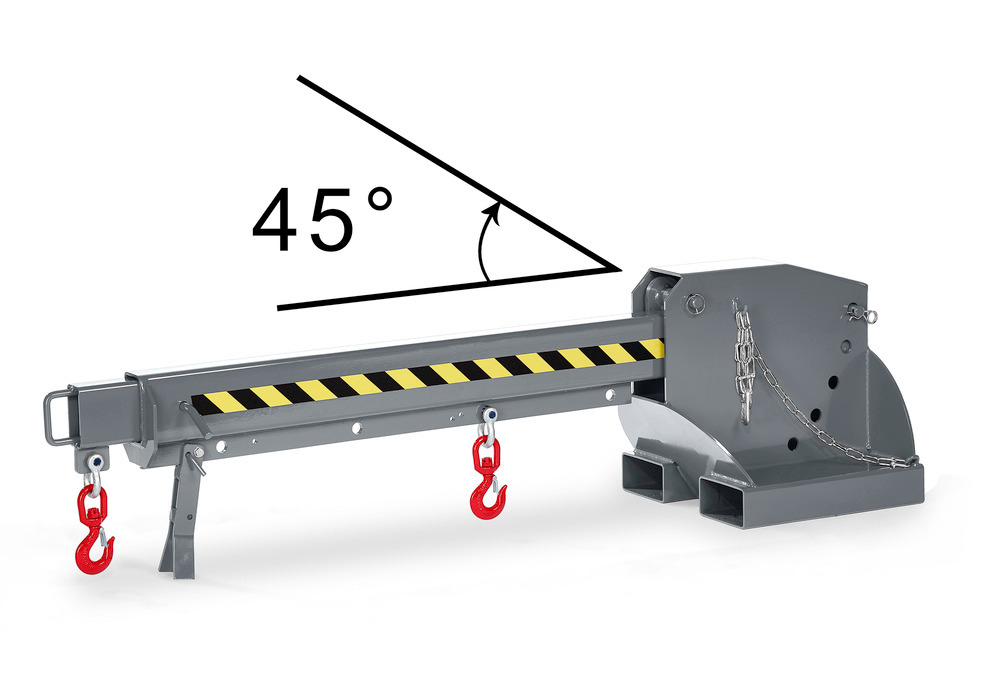 Crane arm, extendable and height adjustable, load capacity 1250 - 8000 kg, grey