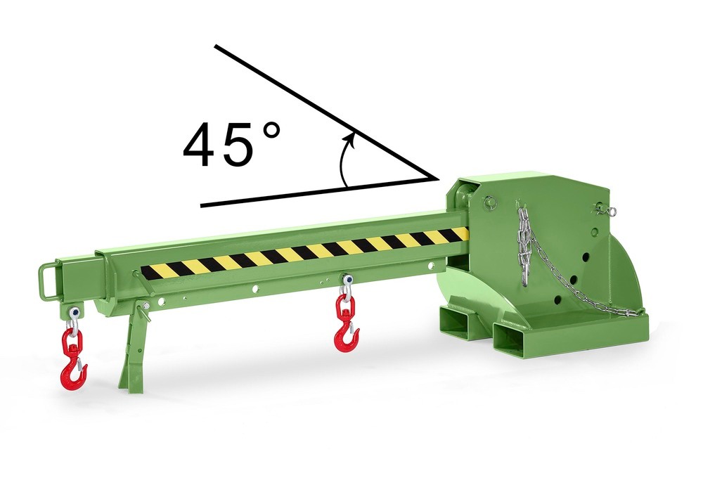 Crane arm, extendable and height adjustable, load capacity 1250 - 8000 kg, green