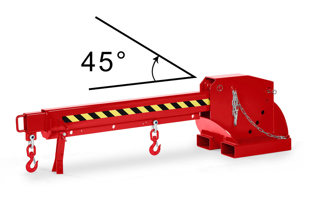 Crane arm, extendable and height adjustable, load capacity 1000 - 5000 kg, red