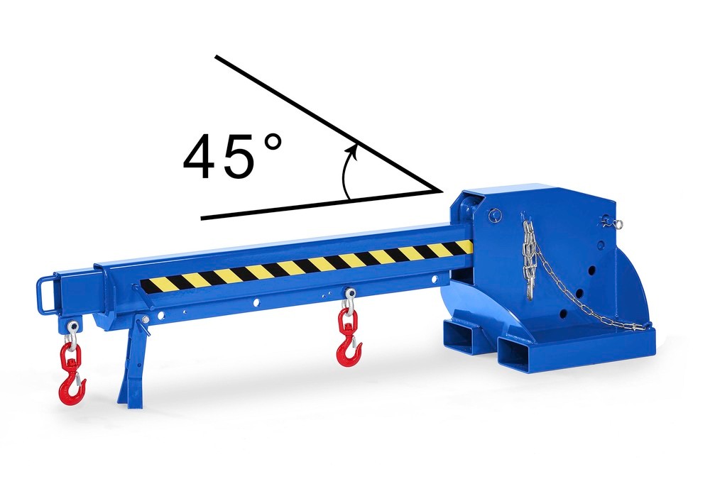 Crane arm, extendable and height adjustable, load capacity 1000 - 5000 kg, blue