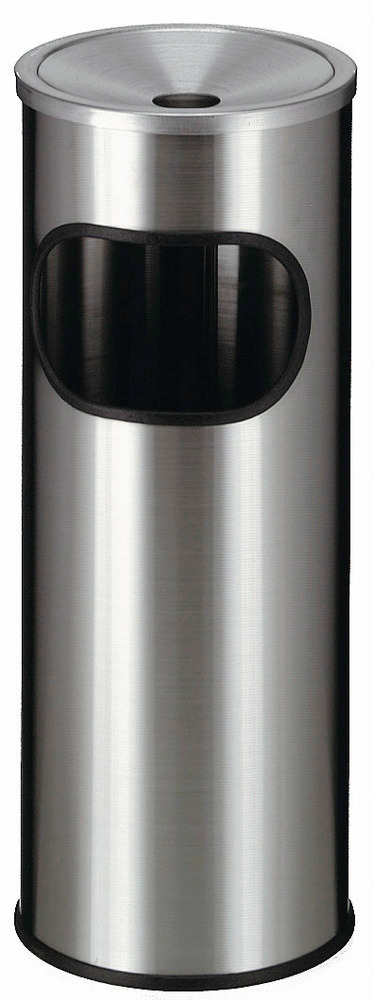 Waste bin / ashtray combi in stainless steel, 30 litre capacity